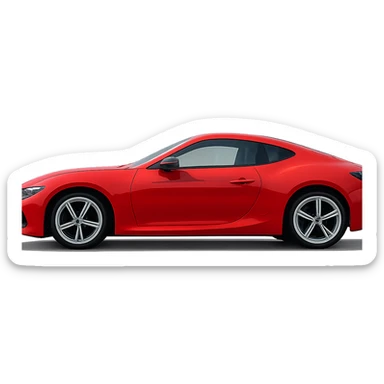red sports car, parked in line sticker