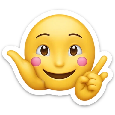 Smile emoji have a hand heart sticker