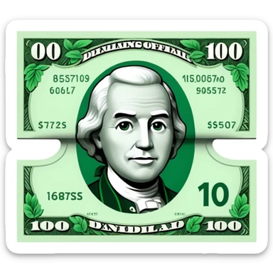 billete de 100 dolares sticker