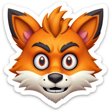 cute Crash Bandicoot with Uka Uka mask sticker