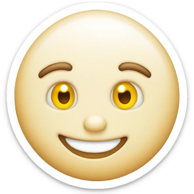 smiling face with white icing on it sticker