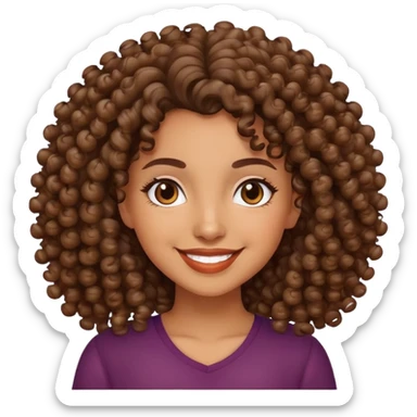 Latina with curly hair sticker