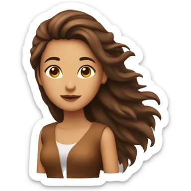 Una mujer enfadada con pelo marron  sticker