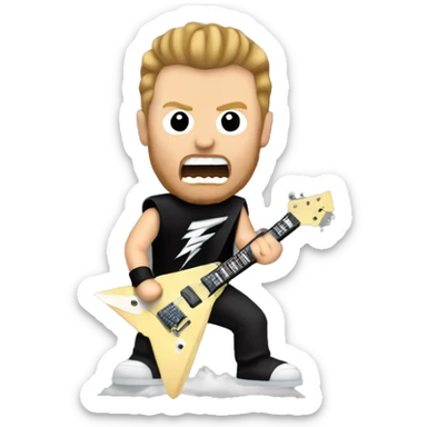 James Hetfield shredding a flying V sticker
