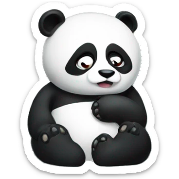 Panda with fever laying in bed being ill sticker