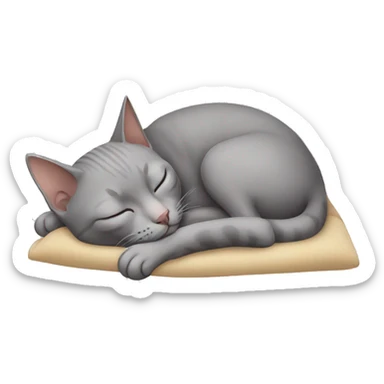 sleeping gray hairless cat sticker
