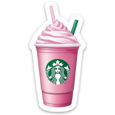 starbucks cup pink drink with cold foam sticker