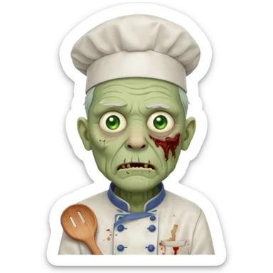 elderly  zombi man chef sticker