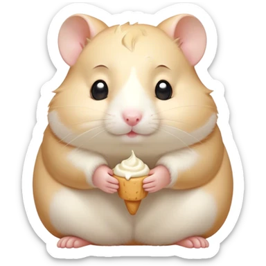 Meme-Worthy Cute Sleeping Cream Hamster Portrait Emoji, Head resting peacefully with a contented smile, showcasing a delightfully compact build and a luxuriously soft cream coat, eyes shut in a serene nap, Simplified yet hilariously adorable features, highly detailed, glowing with a soft, drowsy light, high shine, relaxed and utterly lovable, stylized with an air of playful laziness, bright and heartwarming, soft glowing outline, capturing the essence of a comically sleepy hamster, so meme-worthy it feels like it could instantly become the next viral sensation of adorable slumber! sticker