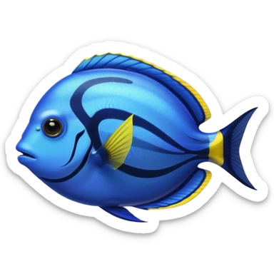 blue tang fish with an aquarium sticker