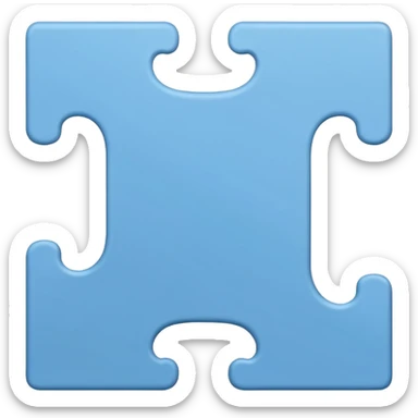 A Cambridge blue colored  piece of puzzle, half standing sticker