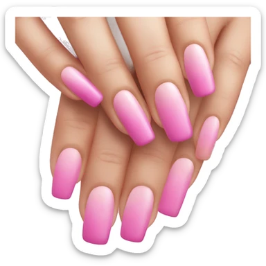 👍 pink long nails  happy hand sticker