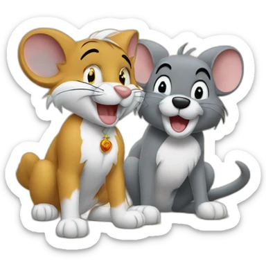 Tom and jerry and Pluto sticker