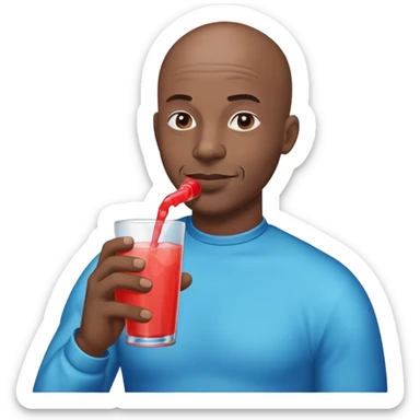 Black bald man drinking koolaid sticker