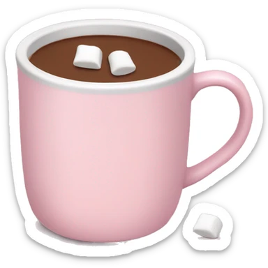 Light Pink mug of hot chocolate with marshmallows  sticker