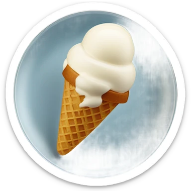 quenelle ice cream on a glass plate sticker