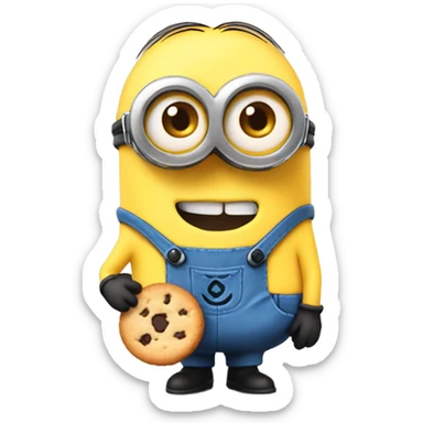 Minion with a cookie sticker