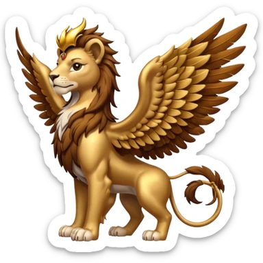 Grifin, lion body, wings sticker