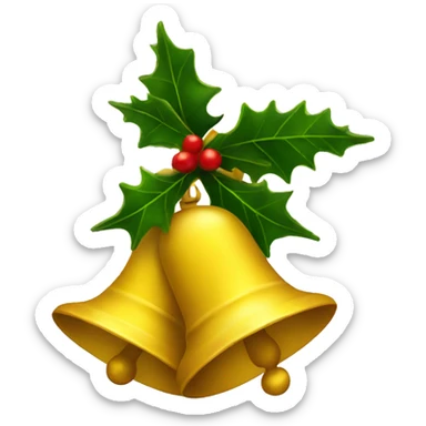 Yellow Christmas bells sticker