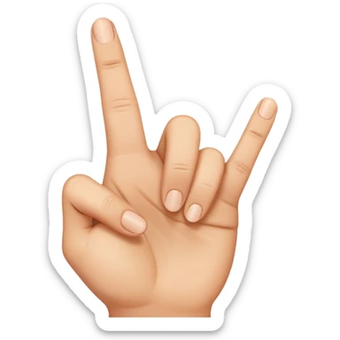 Hand with middle finger down, rest of fingers up sticker