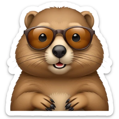 groundhog wearing sunglasses, cool sticker