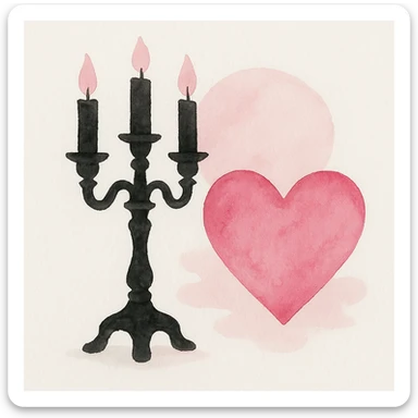 BLACKPINK-inspired gothic object, dreamy and bold, black and pink palette, watercolor style sticker