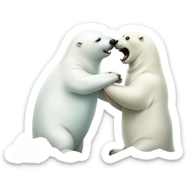 Seal with a polar bear  sticker