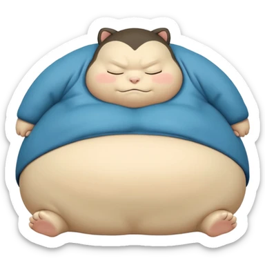 Sleeping snorlax pokemon not realistoc 2d emoji sticker