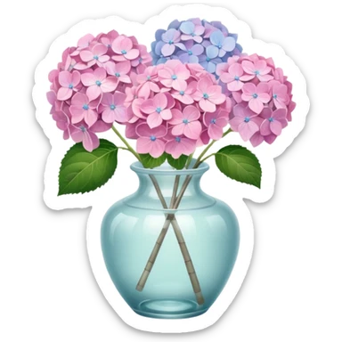 Pink Pastel Aesthetic Hydrangeas In A Vintage Vase sticker