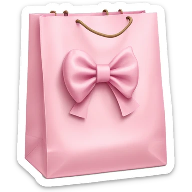 light pink shopping bag with bow sticker