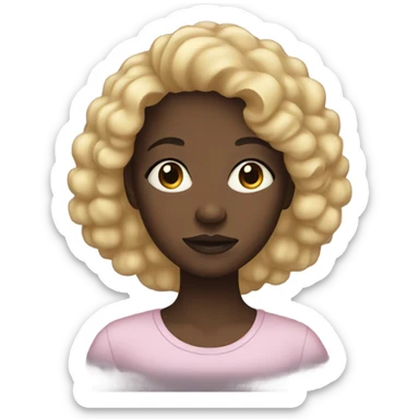 Black girl with black eyes sticker