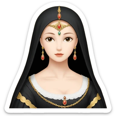 девушка вампир с темными волосами, очень бледной кожей и черным макияжем глаз sticker