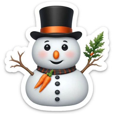 A chubby snowman sticker