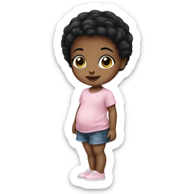 newborn baby girl black hair sticker