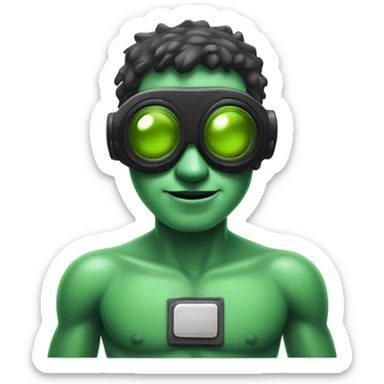 martian barman shirtless and goggles sticker
