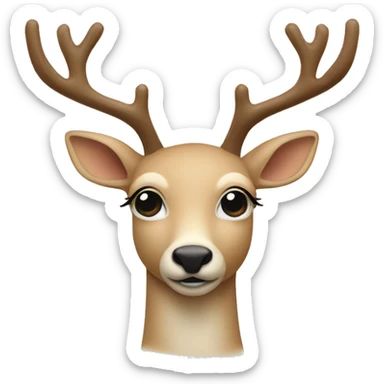 Beige asthetic Christmas deer sticker