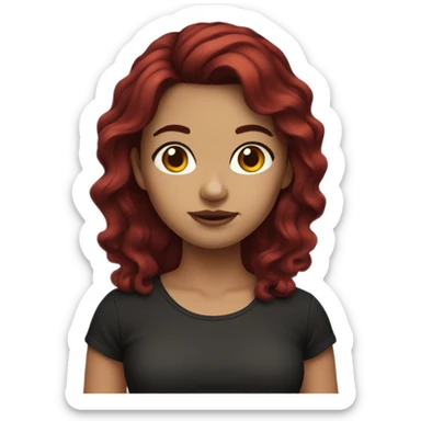 Girl with dark red hair Mexican  sticker