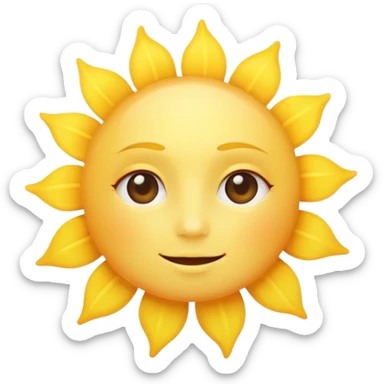 a yellow sun, bright and shining, smooth gradient colors, no facial features, simple white background, high-resolution.

 sticker