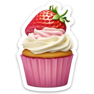 Strawberry Cupcake with cheesecake frosting  sticker