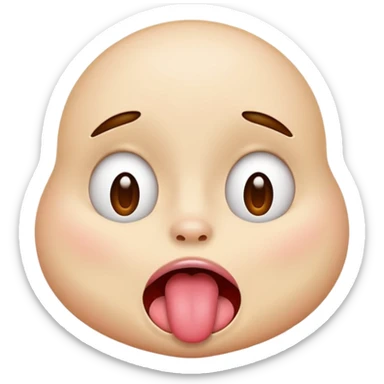 make a face emoji that's cross eyed/ has strabismus and tounge out sticker