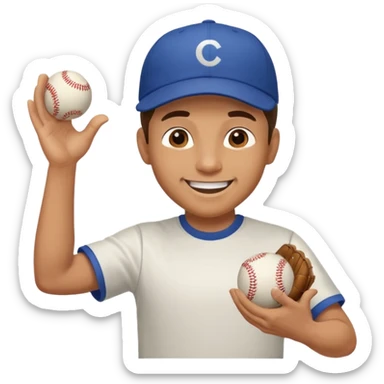 man energetically throwing a ball to the left sticker