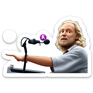 bearded man in casual shirt sticker