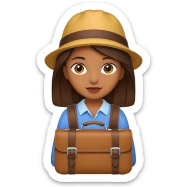 brown girl traveling sticker