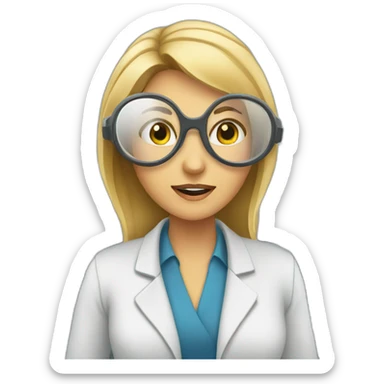 Scene of Female scientist watching security footage sticker