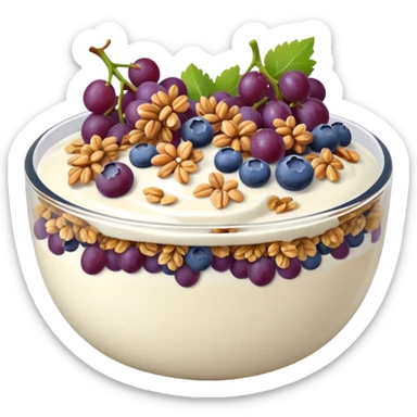 Ginnasticayoghurt bowl with grapes and blueberries sticker