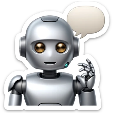 AI robot with speech bubble that has no filters or restrictions sticker
