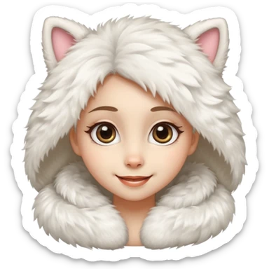 Attractive furry girl sticker