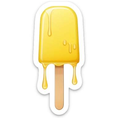 THIN lemon  popsicle with rounded top and dripping  sticker