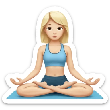 mulher fazendo yoga loira   sticker
