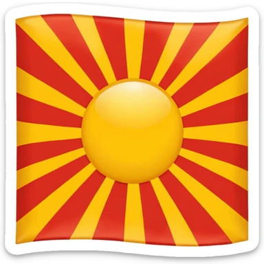 Japanese empire flag red sun with rays simple iconic sticker
